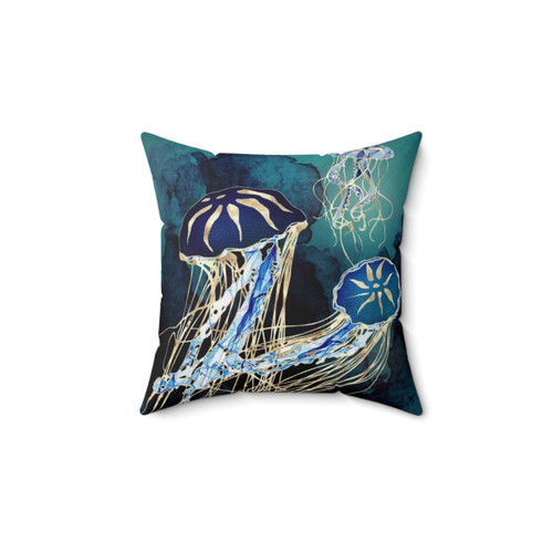 Metallic Jellyfish III Decorative Pillow