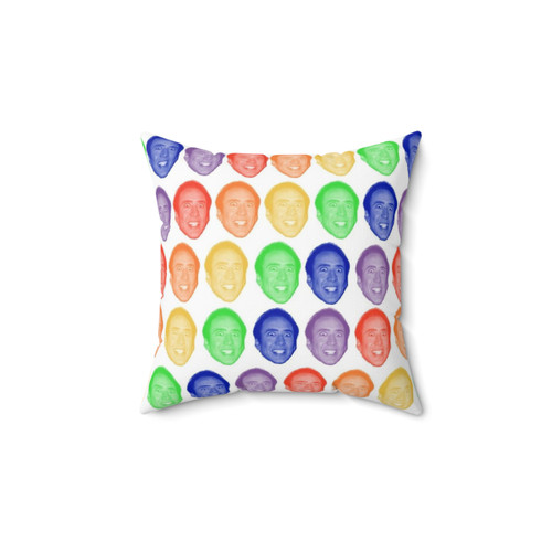 Nicholas Cage Rainbow Pattern Pillow