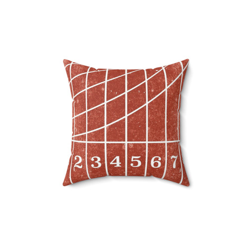 Red Running Track Distressed Style Throw Pillow
