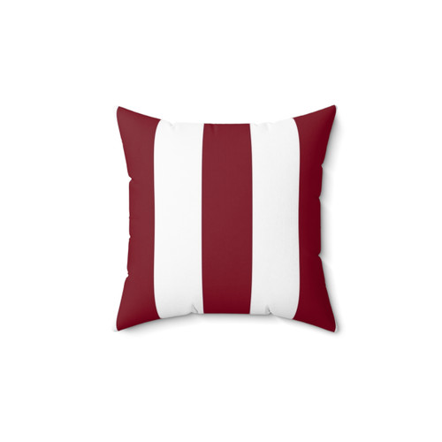 Burgundy and White Striped Accent Pillow