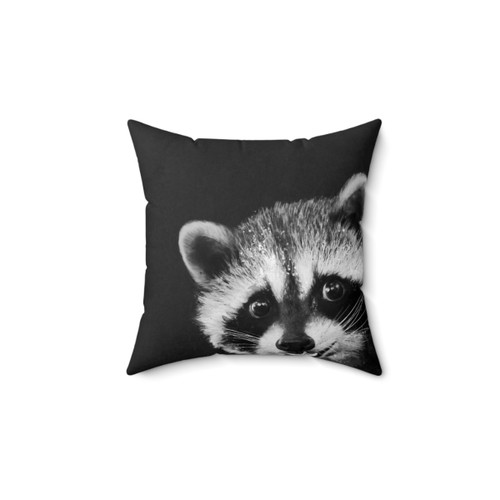 Adorable raccoon graphic pillow