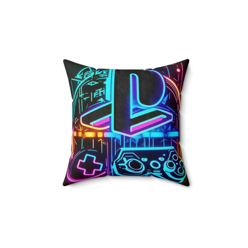 Playstation Logo Neon Art Pillow
