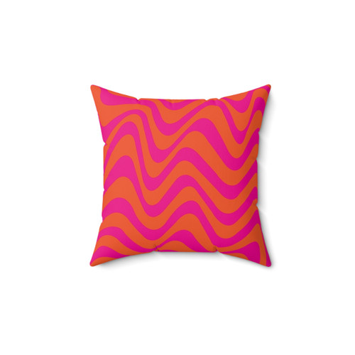 Pink and Orange Wave Decorative Pillow