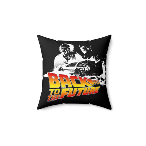 Back to the Future DeLorean Fire Tracks Pillow