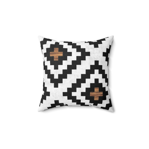 Tribal Pattern Concrete and Wood Pillow