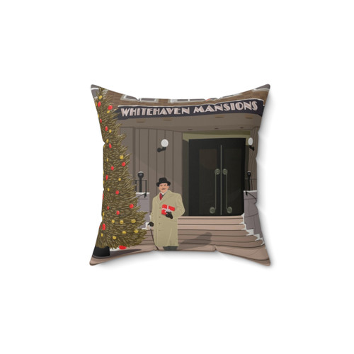 Christmas Pillow with Whitehaven Mansions Design