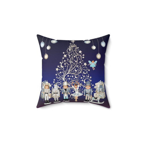 Nutcracker Christmas Pillow with The Nutcracker Ballet Scene