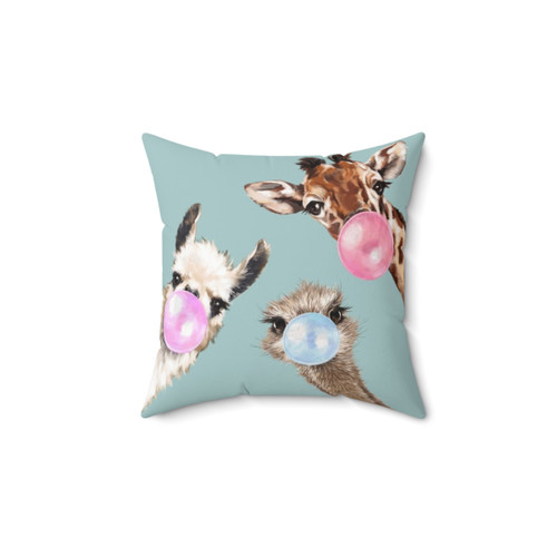 Bubble Gum Gang Decorative Pillow with Cute Animal Characters