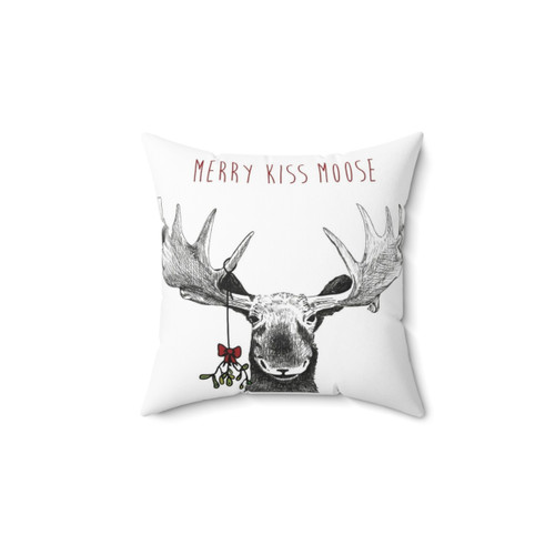 Merry Christmas Moose Pillow - Festive Woodland Decor