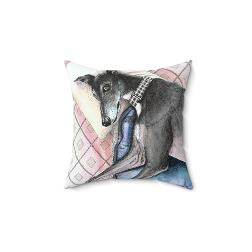 Lazy Greyhound Throw Pillow