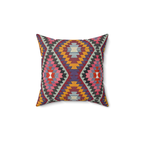 Turkish Kilim Patterned Throw Pillow