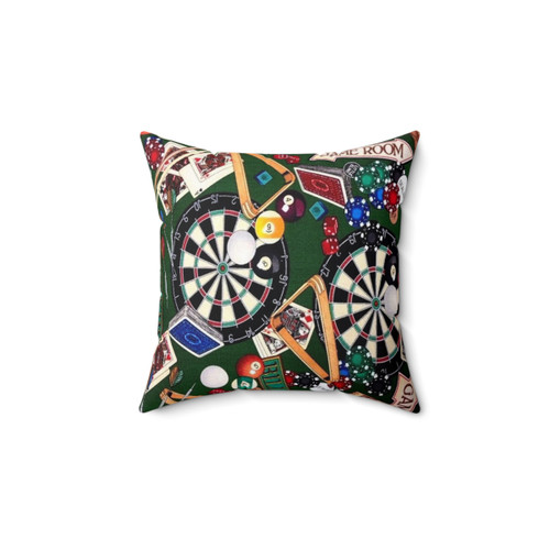 Game Room Billiards & Darts Decorative Pillow