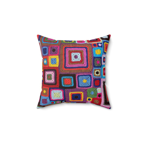 Cozy crochet pillow in vintage style