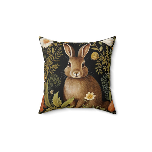 Vintage Floral Rabbit Morris Style Pillow