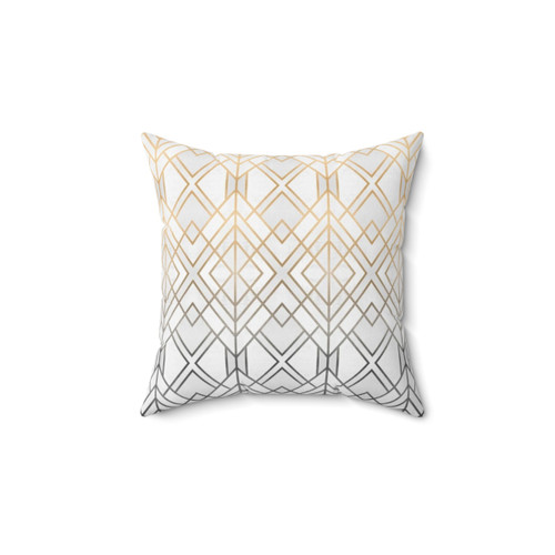 Gold and Grey Geometric Decorative Throw Pillow