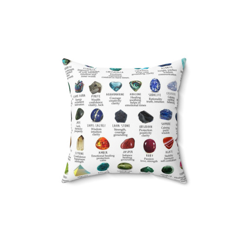 Crystals Gemstones Identification Pillow