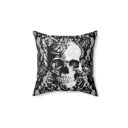 Gothic Lace Skull Decorative Throw Pillow