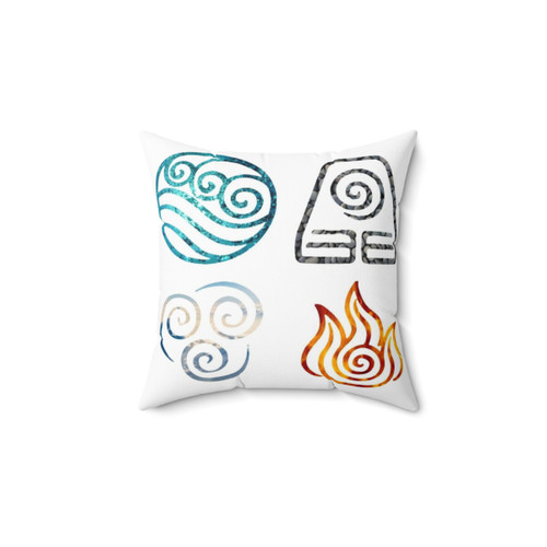 Avatar the Last Airbender Element Symbols Throw Pillow