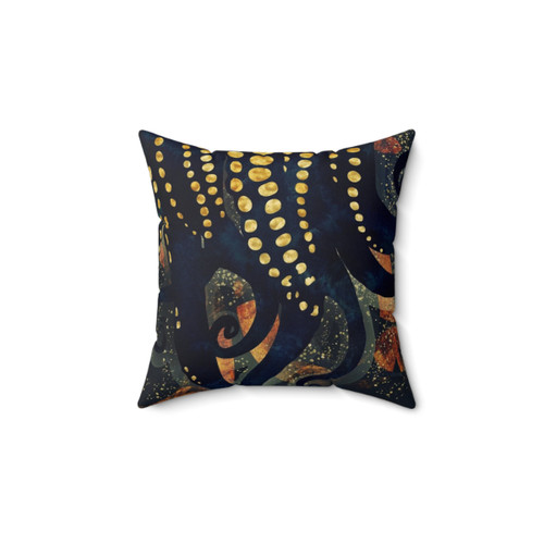 Metallic Ocean Themed Decorative Pillow