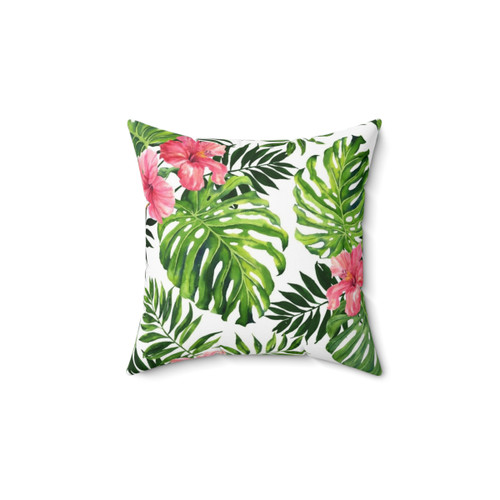 Tropical Hibiscus Floral Accent Pillow