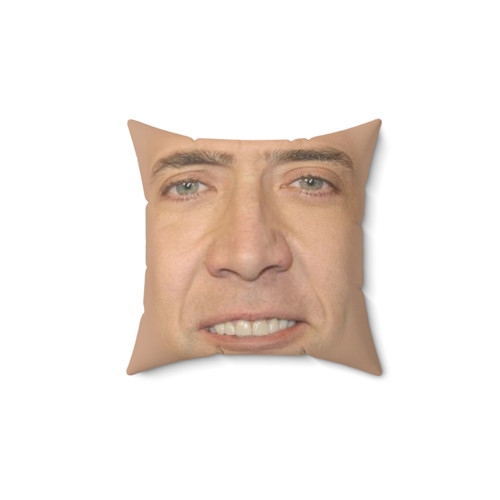 Nicholas Cage Face Pattern Pillow - Unique Decorative Accent