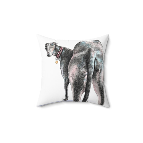 Watercolor and ink Greyhound Pillow