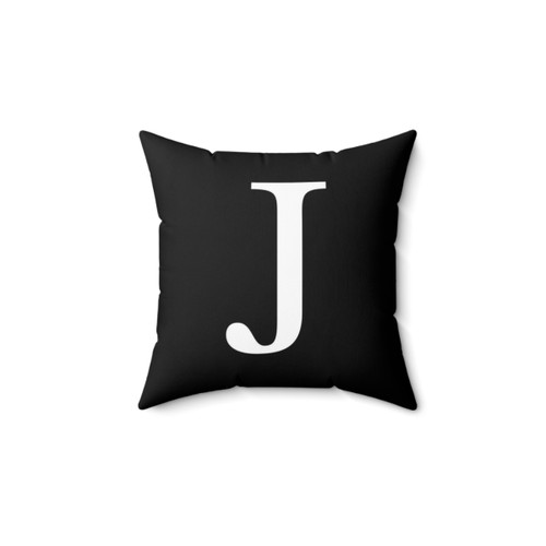 Black and white monogram throw pillow