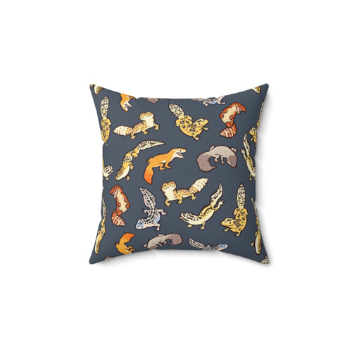 Chub Gecko Pattern Dark Grey Pillow