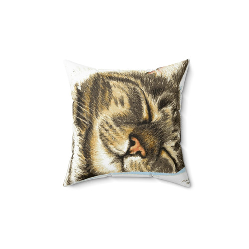 Sleeping Tabby Cat Pillow - Cozy Cat Decor