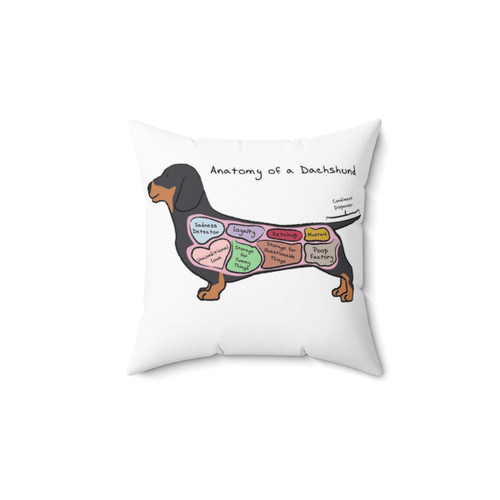 Dachshund Breed Anatomy Pillow