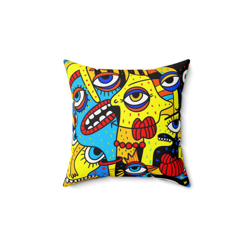 Vibrant Social Distancing Pillow with Colorful Pop Art Design