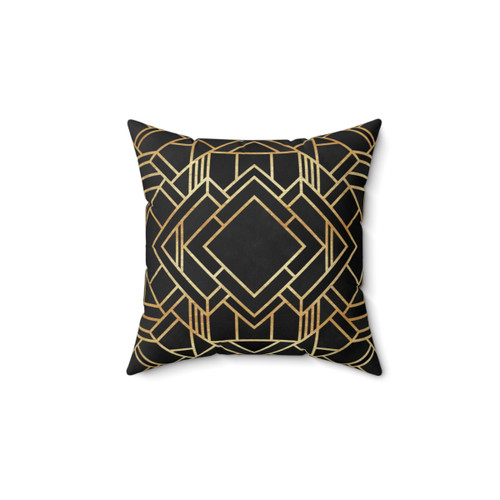Art Deco Black and Gold Pillow