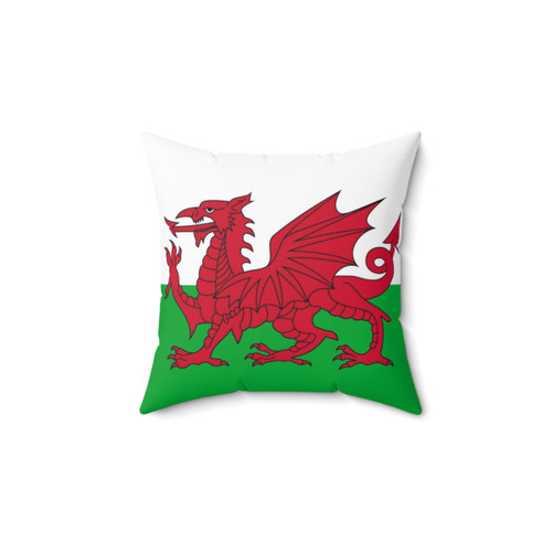 Welsh Flag Pillow with Dragon Design