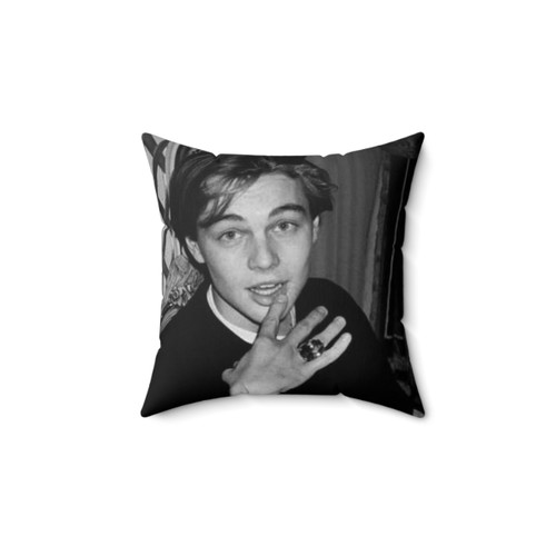 Vintage Black and White Photo of Young Leonardo DiCaprio Pillow
