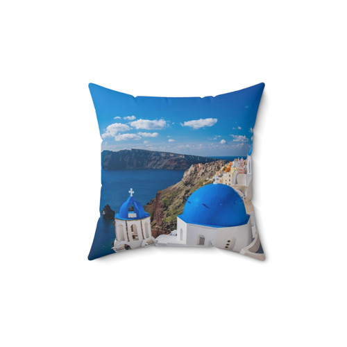 Santorini Greece Decorative Pillow
