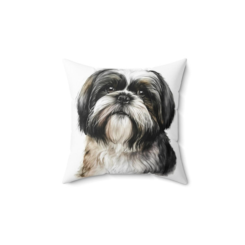 Shih Tzu Watercolor Portrait Pillow
