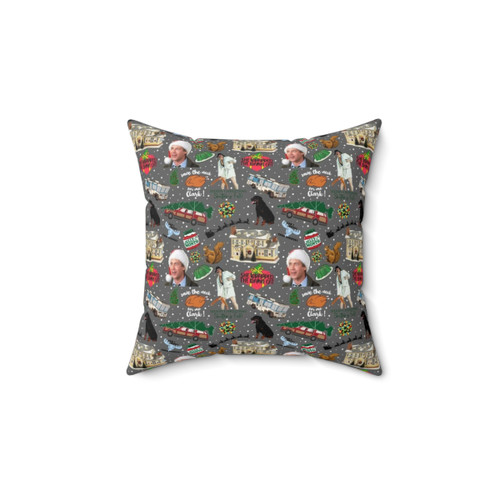National Lampoon's Christmas Vacation Decorative Pillow featuring characters from the classic holiday movie