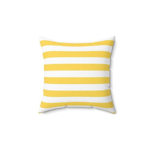 Yellow and White Horizontal Striped Decorative Pillow