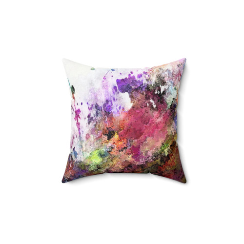 Colorful Abstract Paint Splatter Throw Pillow