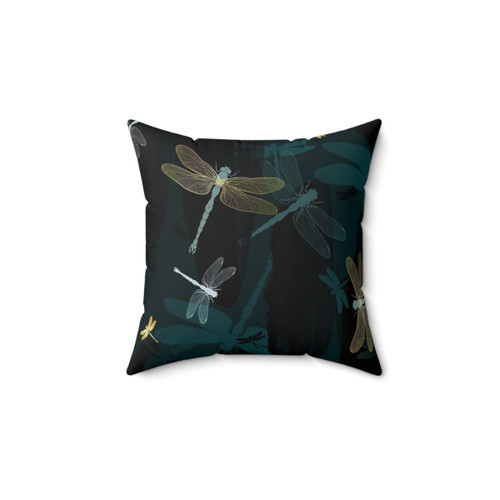 Midnight Dragonfly Decorative Pillow