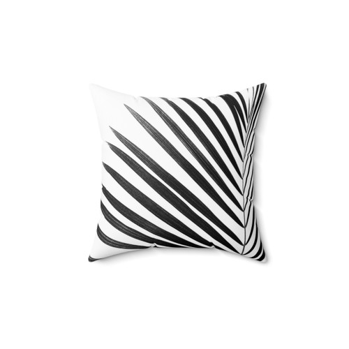 Palm Leaf Black and White Decorative Pillow