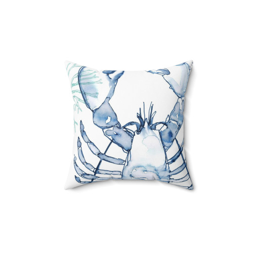 Coastal Watercolor Lobster Decorative Pillow