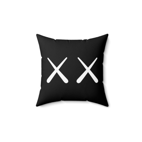 White Logo Pillow with KAWS Design