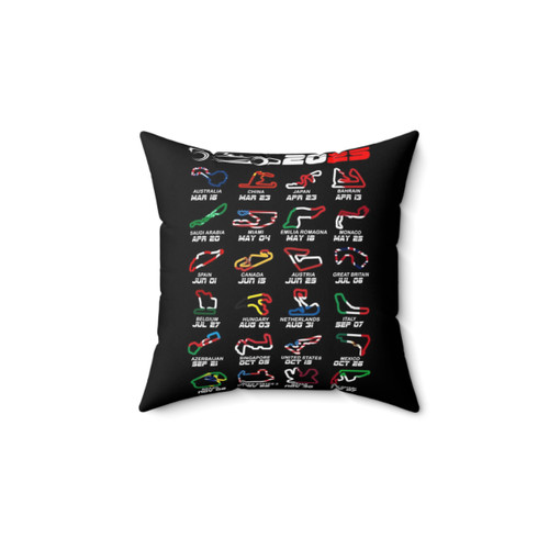 Formula 1 Racing Pillow with 2025 Circuits and Drivers