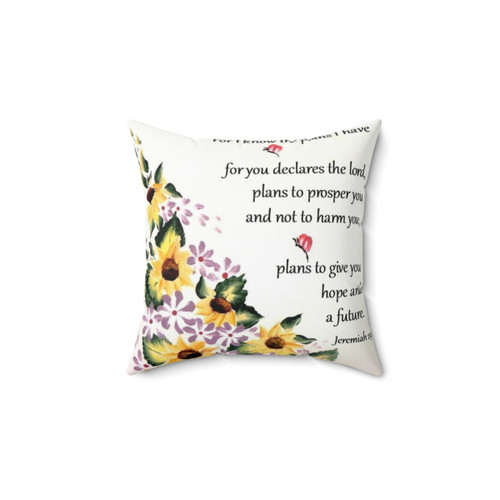 Jeremiah 29:11 Inspirational Sunflower Pillow
