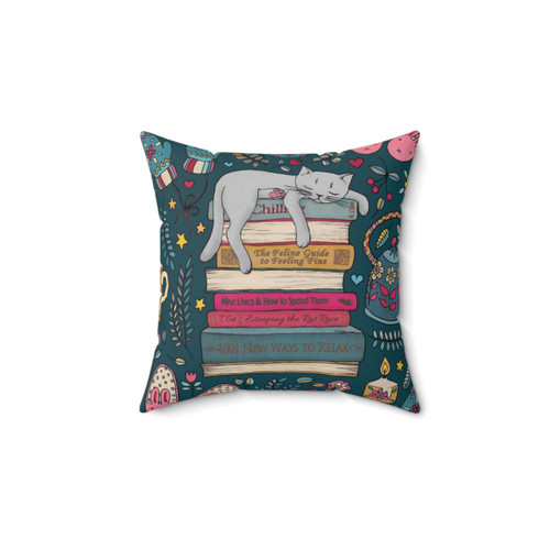 Cozy Cat Pillow for Book Lovers
