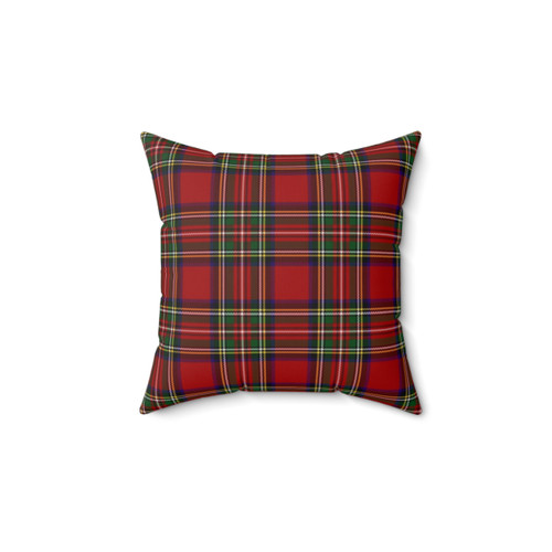 Red Tartan Stewart Clan Pattern Pillow