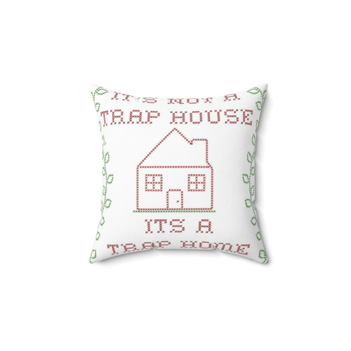Trap House Cross Stitch Throw Pillow