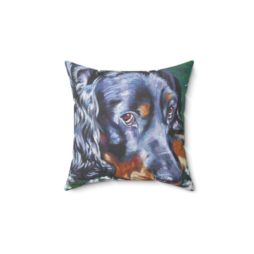 Gordon Setter Fine Art Painting Pillow