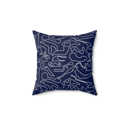 2023 F1 Tracks Dark Blue Pillow